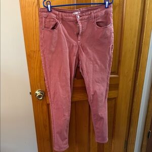 #88 - Old Navy Dusty Pink Ankle Cropped Jeans Slim Fit